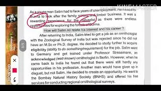 English std 12 supplementary Read-1 The birdman of India