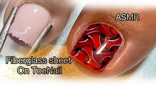 Sculpted ToeNail Extension with Fiberglass sheets Tutorial | Stunning 3d Nail Design