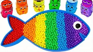 Satisfying Video | How To Make Rainbow Fish Bathtub With Mixing Beads Cutting ASMR