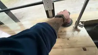 Sanding the countertops