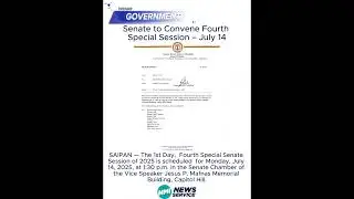 Senate to Convene Fourth Special Session &ndash; July 14