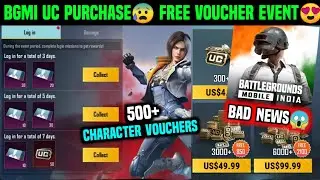 BGMI UC PURCHASE BAD NEWS 😱 FREE CHARACTER VOUCHER EVENT BGMI & PUBG 🔥 BGMI UNBAN LATEST NEWS TODAY