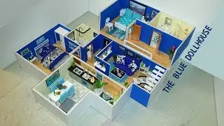 DIY The Miniature BLUE DOLLHOUSE