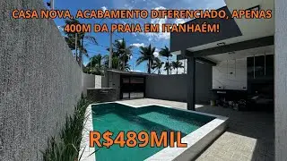 CASA NOVA, ACABAMENTO DIFERENCIADO, APENAS 400M DA PRAIA EM ITANHAÉM!