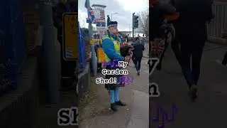 Bagpipes play to Stoke fans at St Andrews Knighthead Park v Birmingham City