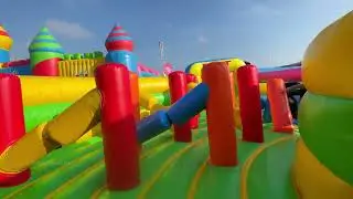 lilytoys inflatable park bounce castle  and inflatable slide for sale