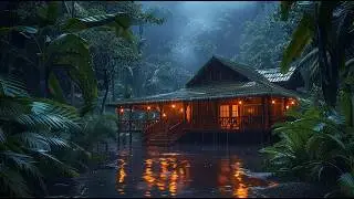 Real Heavy Rain & Thunder Sounds in a Forest - Beat Insomnia to Sleep Deeply with White Noise ASMR