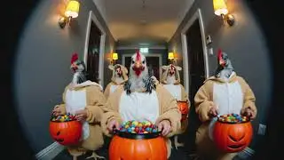HILARIOUS Chicken Squad Does Trick-or-Treating WRONG! | FUNNIEST Group Halloween Costume Comedy Skit
