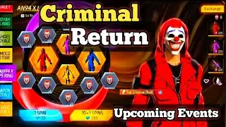 All criminal return 😉 Golden shade Bundle 🥰To night update 🥰 upcoming events 🥰#freefire#wastegmrz 