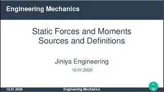 M&eacute;canique technique I &ndash; Forces, moments et paliers en statique.