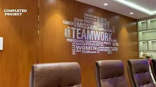 Interior work & LED wall installation at conference room with conference table for our client