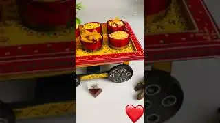 Wooden cart serving tray with 6 glasses. hand-made, 6 glass*Size L10 W8 H5 Inch #luxurylifestyle