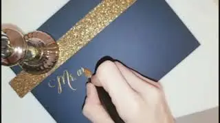 Gold Ink Dancing Script Calligraphy