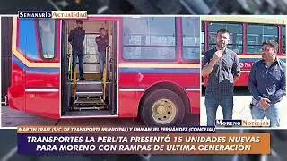 Transportes La Perlita presentó 15 unidades nuevas para Moreno con rampas de última generación