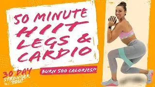 50 Minute HIIT LEGS AND CARDIO WORKOUT 🔥Burn 500 Calories!* 🔥Sydney Cummings