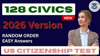 128 CIVICS QUESTION'S & ANSWER'S  - USA Citizenship Interview in RANDOM Order I #uscitizenship