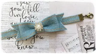Cara Membuat Konektor Masker Pita Denim | DIY Ribbon Bow Mask Connector