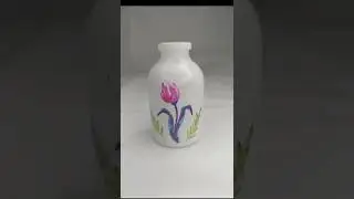 cute mini bottle art using deco page... 🌷🌷 #decopage #artwork #bottleart #diy #shortvideo #shorts