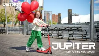 Jetson Jupiter Red - Light Up Folding Kick Scooter