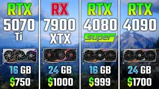 RTX 5070 Ti vs RX 7900 XTX vs RTX 4080 SUPER vs RTX 4090 | Test in 7 Games