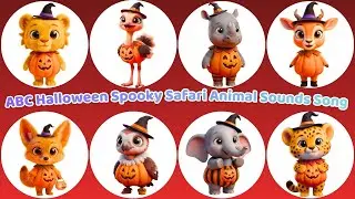 Песенка про животных на Хэллоуин в стиле сафари 🎃 Забавная погоня за монстром | Песенка про алфав...