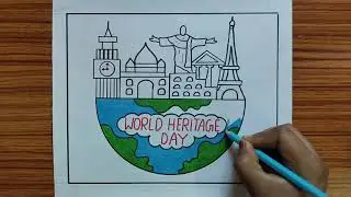 World Heritage Day Drawing / Heritage Day Poster Drawing / Drawing On Heritage Day / Heritage Day