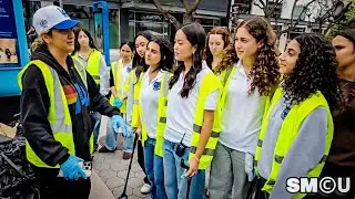 𝗖𝗜𝗩𝗜𝗖 𝗦𝗣𝗜𝗥𝗜𝗧: Mayor Lana Negrete Joins Pali High Students for Downtown Santa Monica Cleanup