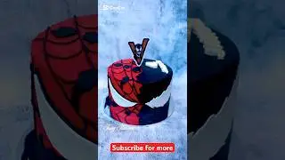 🕷️ Superhero Cake | Half Spider-Man, Half Venom &ndash; Epic Custom Design! 🖤