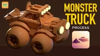 Monster Truck Process Video // Nomad Sculpt // iPad Pro