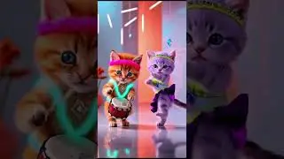The Ultimate Cat Dance Party! 🕺🐱🎶 #animalparenting #funny #bunnyantics