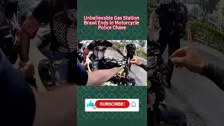Unbelievable Gas Station Brawl Ends in Motorcycle Police Chase#Bodycam #Arrest #Crime