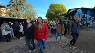 Walking through RAW-Fleamarket in Berlin, Germany