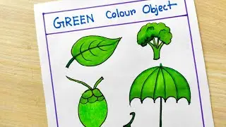 How to draw Green Colour Objects | Green Colour  Object drawing easy | Green Colour Objects things