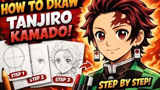 👉 How to Draw Tanjiro Kamado Step by Step | Demon Slayer Easy Drawing