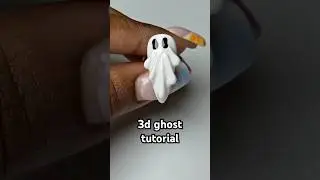 How I Made 3D Ghost Nails for Halloween 👻🎃 #nails #simplenails #nailart #3dnailart #nailtutorial