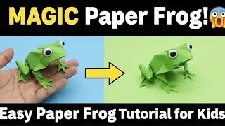 🐸 EASY Jumping Paper Frog Tutorial for Kids! | Origami Frog Step-by-Step | Paper Toys DIY!