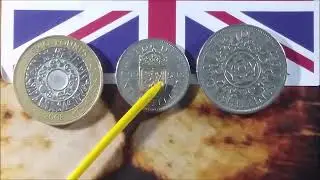 Moeda da Inglaterra One Shilling 1954 e Two Shilling 1967 Rainha Elizabete II.