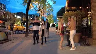 Vancouver Nightlife Sunset Beach Sunday Walk Robson Street Canada (4k HDR)