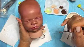 Making Ethnic Silicone Doll Felicity pt 7; Details, eyebrows and nails