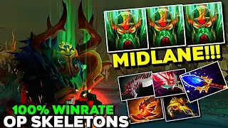 Wraith King Monster Midlane Op Skeletons Broken Hero 100% Winrate Insane - Dota 2