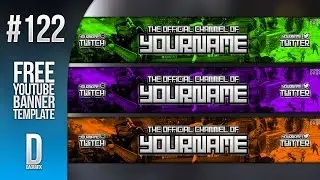 Simple YouTube Banner Template 122 - Free Photoshop Download