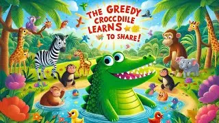 English story telling for kids || The GREEDY Crocodile 🐊 Learns to SHARE 🐸 || Bedtime stories#story