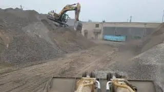 Excavator  climbing practice.