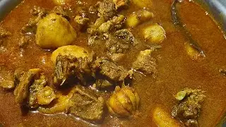 গ্ৰাম্য পদ্ধতিতে খাসির মাংসের পাতলা ঝোল। Village Style Mutton Curry 🍖🌰🧄