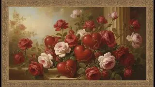 Valentine&rsquo;s Day Floral Art ❤️ Classic Flowers & Hearts | Romantic FRAME TV ART | Art for TV 4K