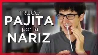 Pajita entra por la NARIZ y sale por la BOCA! - Truco de magia muy sorprendente