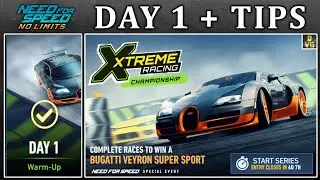 NFS No Limits | Day 1 + TIPS - Bugatti Veyron Super Sport | XRC
