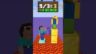 Math Tower Race Challenge : Minecraft Noob vs Roblox Noob #shorts #minecraft #challenge #paultm