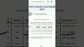 cpct exam calendar 2022 / Important exam schedule dates #shorts
