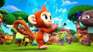 Wheels on the Bus | DuDu Monkey Dance | Fun Kids Song & Dance! P168